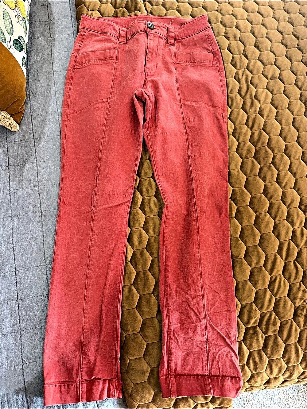 Gabi Straight Leg Pants in rust color Size 10 tall